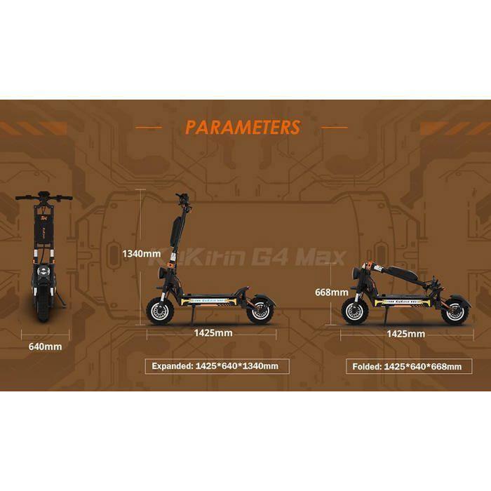 Scooter électrique - KuKirin G4 Max - Deux moteurs 3200 W - Batterie amovible 60 V 35,2 Ah - Autonomie maximale 95 km