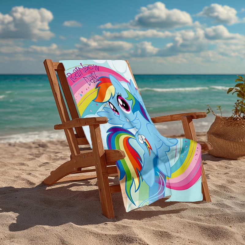 Rainbow Dash Fashion Beach Towel: Ideal for Summer Adventures Soft, absorbent and quick drying suitable for swimming and bathing
