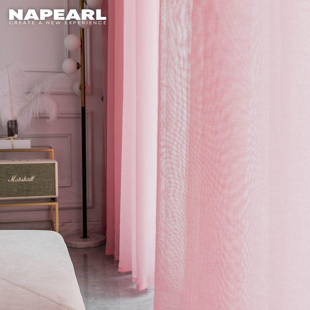 1PC NAPEARL Simple Elegant Tulle Sheer Curtain Solid Color Window Screening for Living Room Bedroom Home Decor