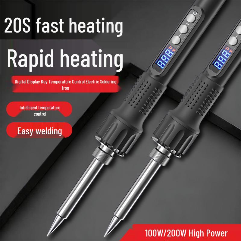 Hanbao 200W High-Power Electric Soldering Iron with Adjustable Temperature and Digital Display.