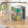 Desktop Document Storage Rack Clear Magazine Holder, 3/4-Compartment Desk Organizer, Vertical Bookend File Space Saving Book Stand for Students Sorter