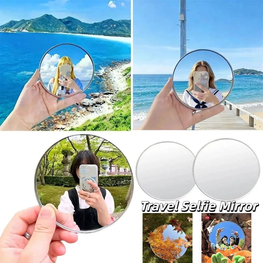 Convex Reflection Handheld Photography Mirror Round Shape Round Convex Mirror  Vlogging Accessory