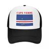 Custom Punk Unisex Cape Verde Flag Trucker Hat Adult Adjustable Baseball Cap for Unisex Women Sports Trucker Cap