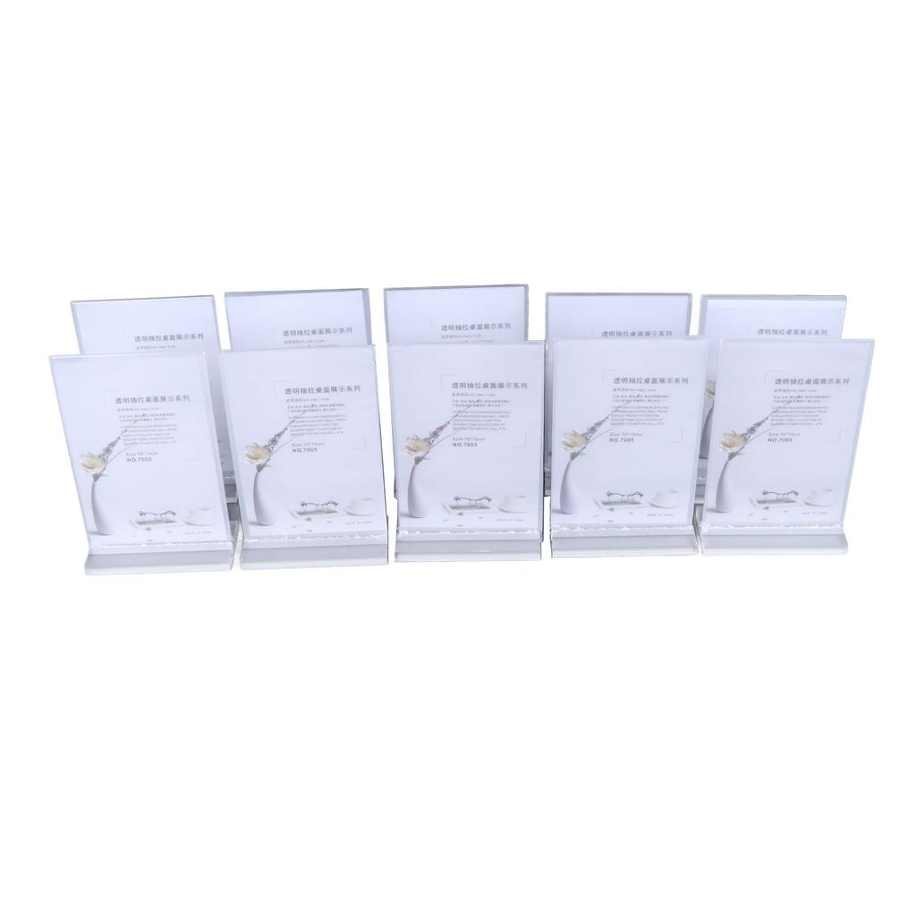 10 Pcs Clear Acrylic Place Card Holder Acrylic Sign Holder Transparent T Shaped Double Sided
