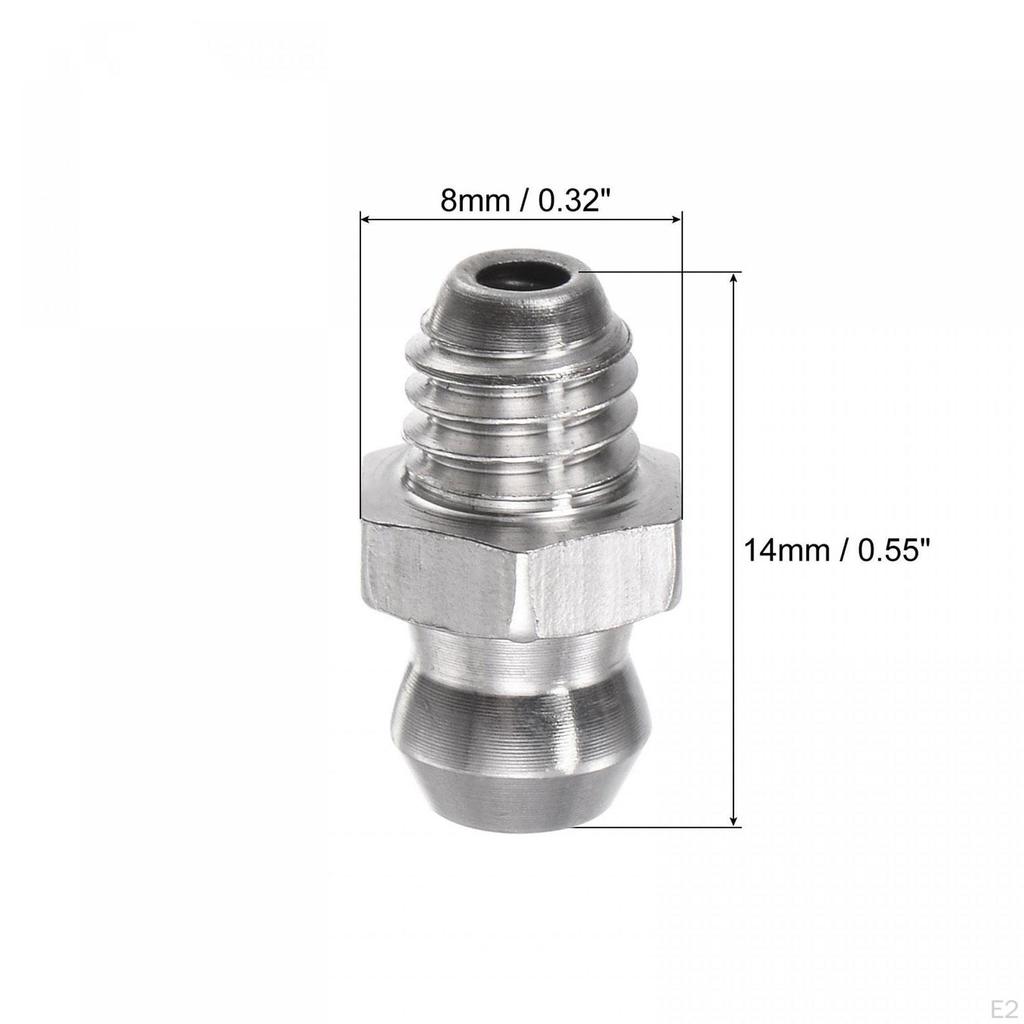 5 Pieces Straight Grease Nipples Fitting M6 x 1mm Metric Thread Portable Replace Practical Stainless