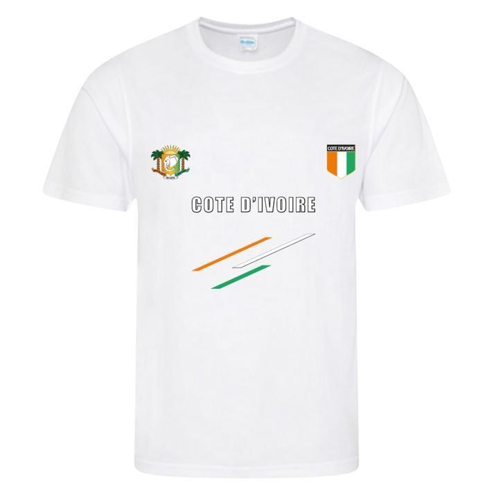 Ensemble de Foot short et maillot Côte Ivoire blanc enfant - - Blanc