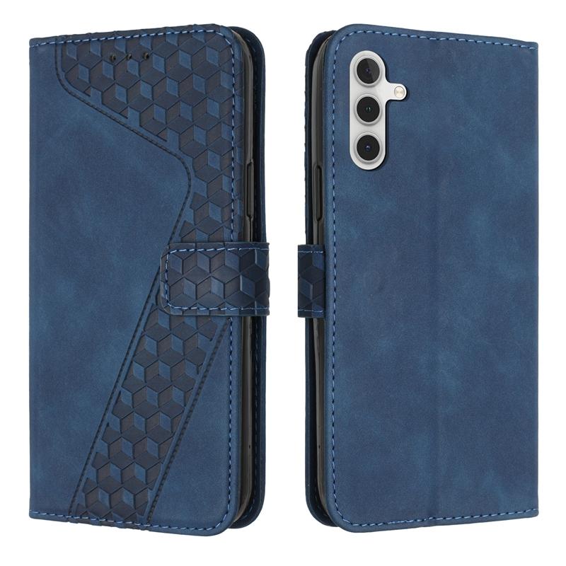 A35 Case For Samsung Galaxy A35 Cover 3D Geometric Lattice Leather Flip Wallet Case On sFor Fundas Samsung A 35 A55 Phone Cases