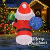 3.45FT Inflatable Toy Santa Claus Gift Bag Box with LED Lights Yard Lawn Party Decoration Christmas Home Supplies Ornaments Gift