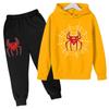 Autumn Winter Spider Printed Hoodies Sweatpants Set Fashionable Casual Warm Sports Long Sleeved Pants Men's Sport Wear