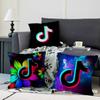 T-TikTok Logo Kissenbezug Sofakissenbezug Heimzimmerdekoration Kindergeschenk
