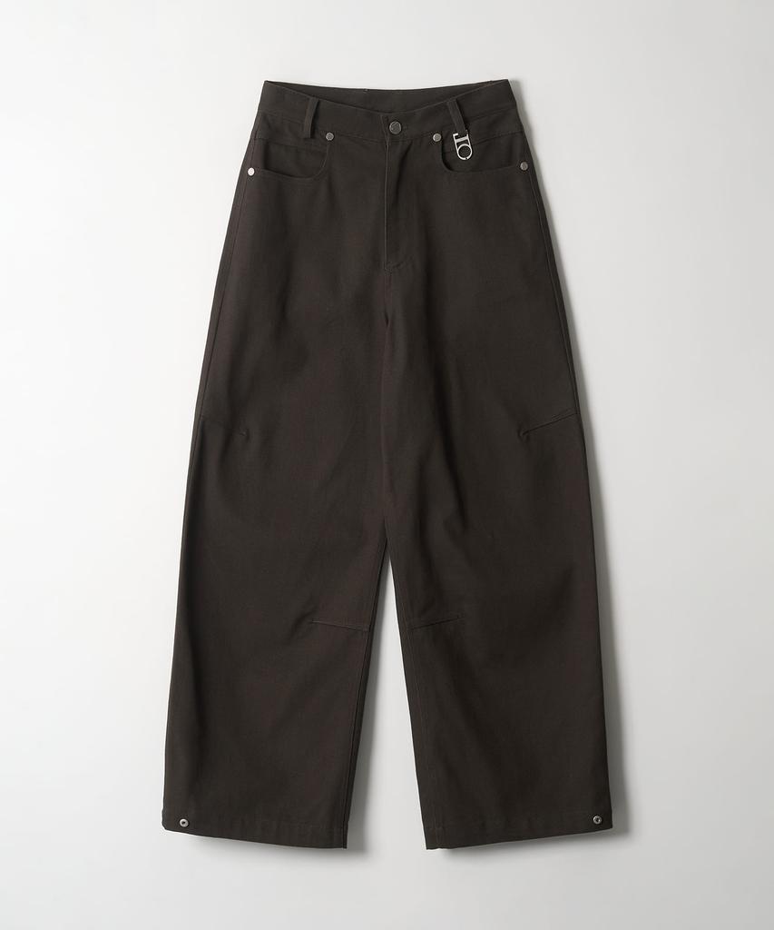 DTHIRTYONE Side-Snap Balloon Curved Pants (Brown)