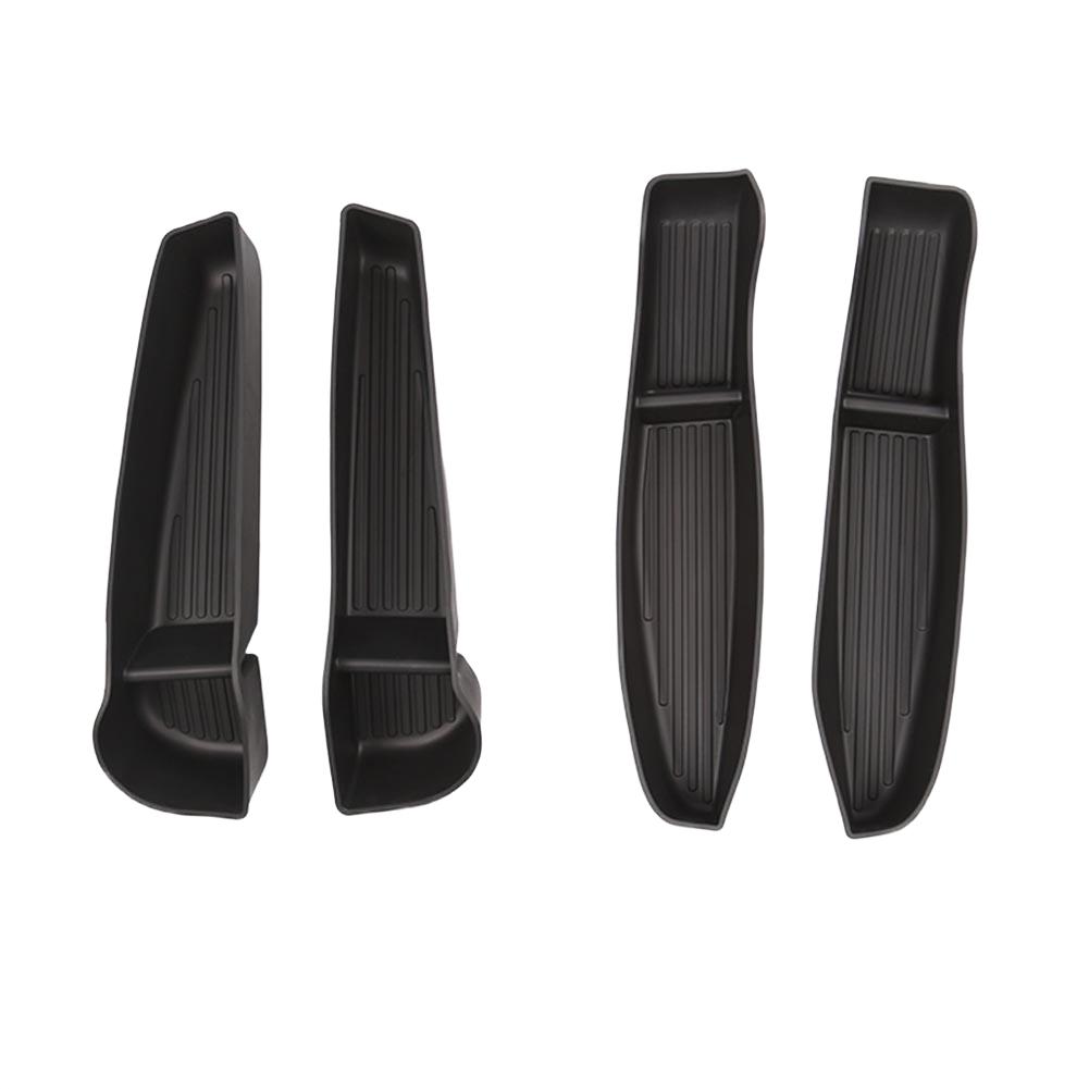 4Pcs/Set Car Side Door Storage Box For Tesla Model Y 2026 Armrest Tray Organizer TPE Door Slot Tray Organizer