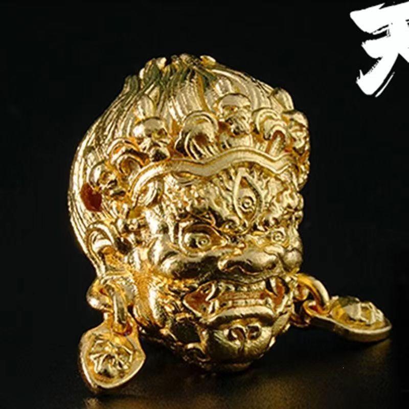 Tibetan Mahakala Copper Gilt Pagoda Spacer Bead DIY Accessory золотой