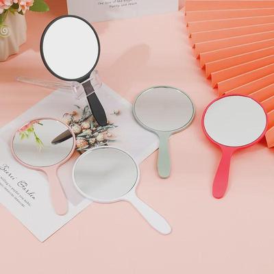 Portable Cute Round Handheld Mirror: Small Plastic Makeup and Dressing Mirror