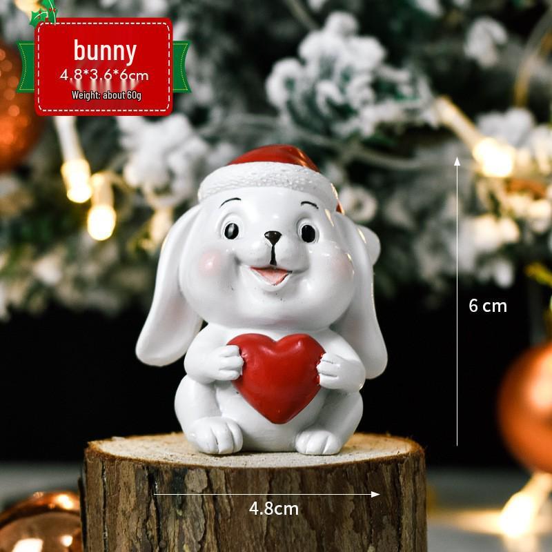 Micro Landscape Christmas Ornaments: Cute Santa Claus & Animal Tree Decorations Gift Box