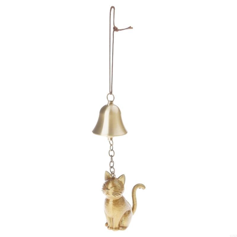 62KD Cats Wind Chimes Outdoor and Indoor Decoration Rustproof Metal Soothings Sound Garden Porch Hanging Ornament