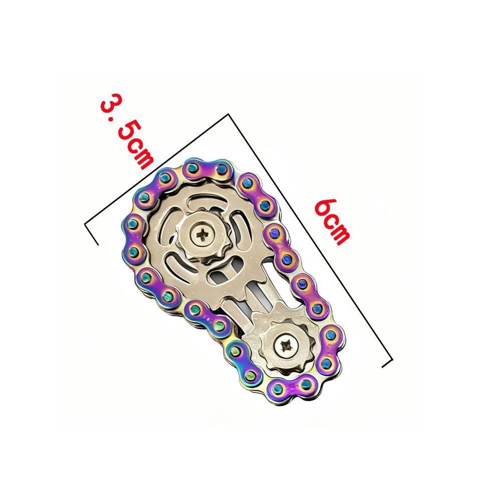 Engranaje de Volante de Metal Cadena Giroscopio Giroscopio de Punta de Dedo Piñones Juguetes Fidgets Juguetes Anti-estrés para Moverse Spinners de Dedo Juguetes de Ejercicio para Dedos Navidad