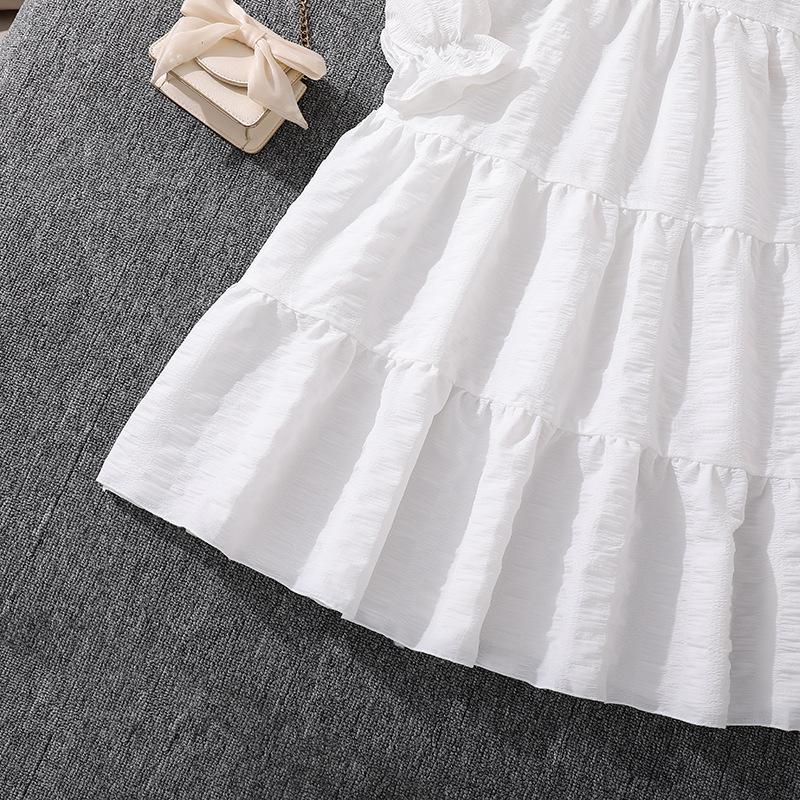 Jenteklær 2025 Høst Ny Fe Langermet Chic Sløyfe Midilengde Kjole