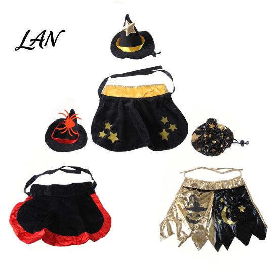 Adjustable Pet Cloak 1 Set Halloween Cat Witch Costume, Black Cape And Wizard Hat, Moon Costume Star Pointed Hat for Cats Small Medium Dogs