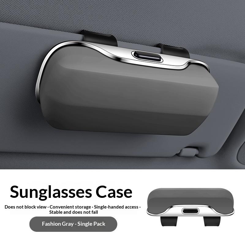 Press Switch Car Glasses Box Sun Visor Glasses Holder Internal Soft Fabric Scratch Resistant Shock-Proof Eyeglasses Storage Case