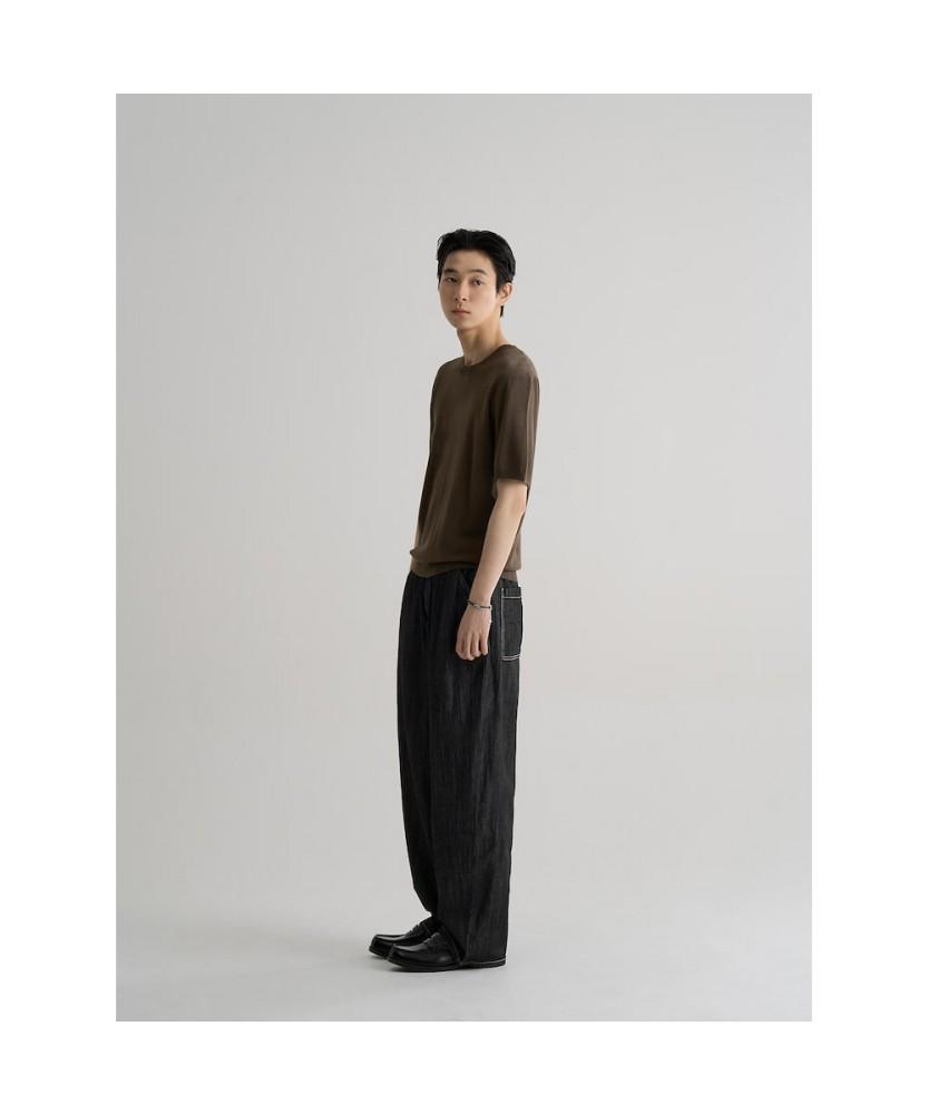 8seconds Formal Round Neck Short Sleeve Knit Khaki