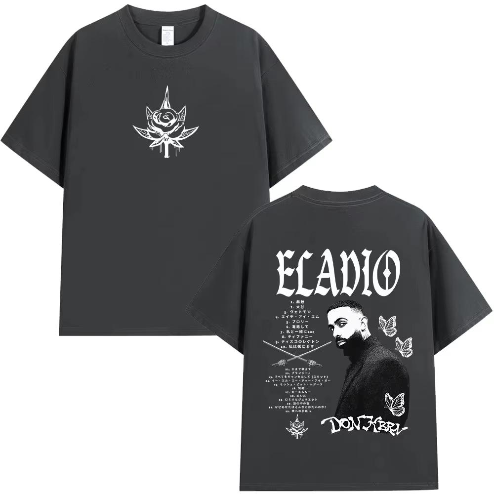Eladio Carrion DON KBRN 2026 Album Merch Tshirts Unisex Women Clothing Fashion Hip Hop T Shirts Casual Cotton Short Sleeve Tees