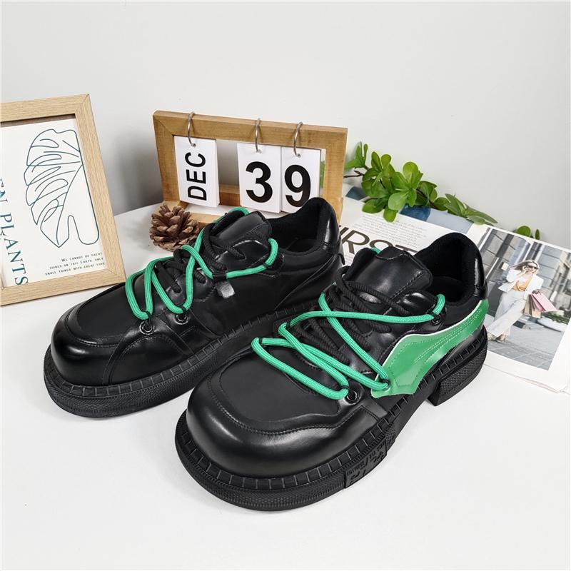 Fashion Shoes Womens Trainers Sneakers Platform Woman-shoes Running Thick Sole Casual Fashion Roses Leisure Round Toe Genuine Leather