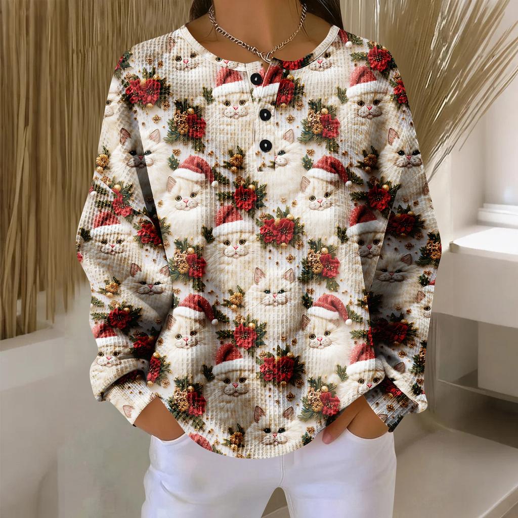 Women's Casual Shirts Long Sleeve Tops Button Up V Neck Loose Knit Fall Favorites For Women