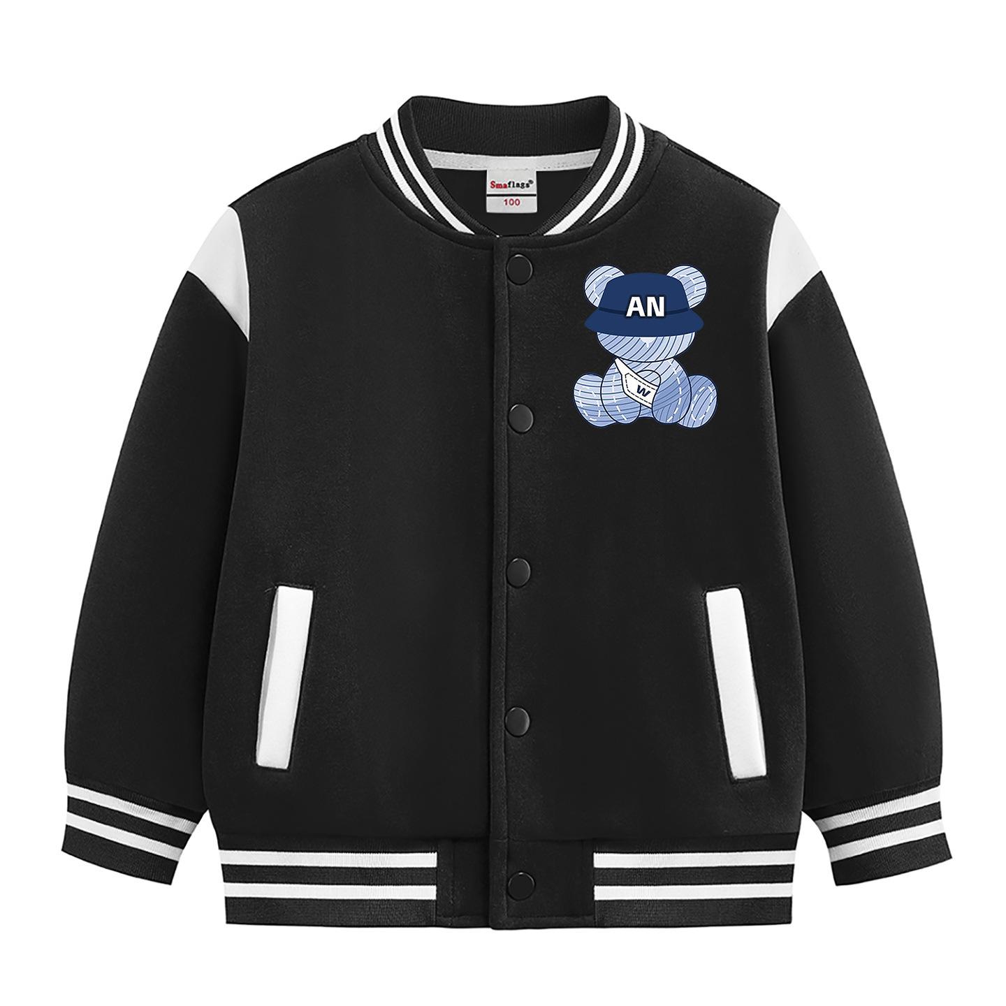 

Boys Color Block Outerwear: Versatile Spring/Autumn Top with Plus Velvet for Winter 100cm (Height: 90-100cm)