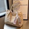 Spring new large-capacity bag women's casual versatile canvas shoulder bag advanced texture class commuter tote bag