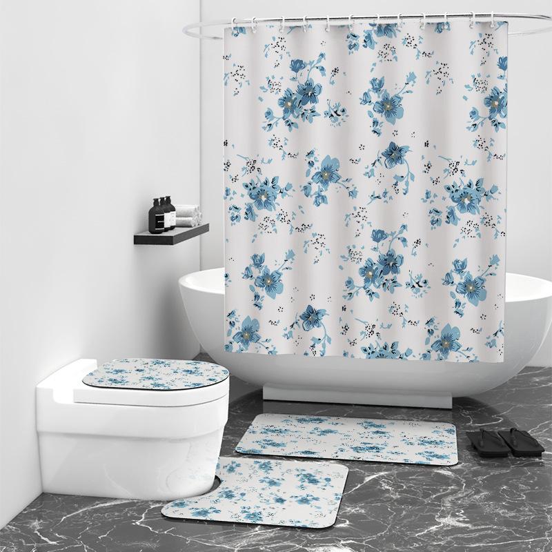 

Небольшая занавеска для душа с цветочным принтом и цифровой печатью, водонепроницаемая занавеска для ванной комнаты, душа W90cm*L180cm