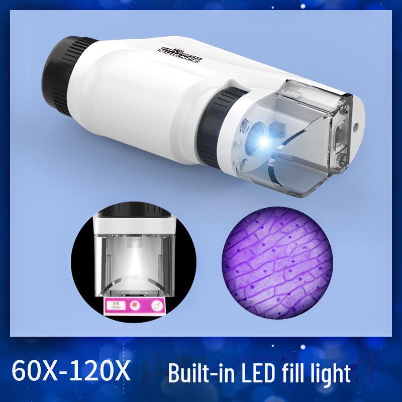 Set de microscop portabil pentru copii, pentru experimente științifice: Jucărie dintr-o singură piesă pentru tineri studenți