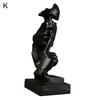 Resin Silence Is Fashion Gold Sculpture Party Home Statuette Figurine Craft Decoration Office Home