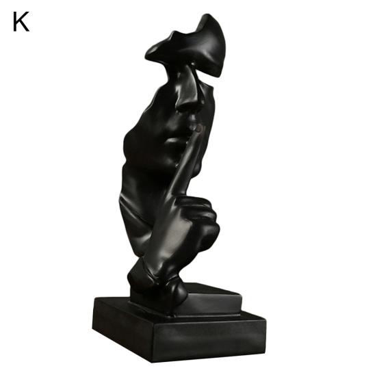 Resin Silence Is Fashion Gold Sculpture Party Home Statuette Figurine Craft Decoration Office Home