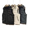 Men's Trendy Hooded Sleeveless Cotton Vest for Autumn/Winter