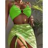 Rim Bikini Three-piece Split Bikini Pleated Women's Swimsuit