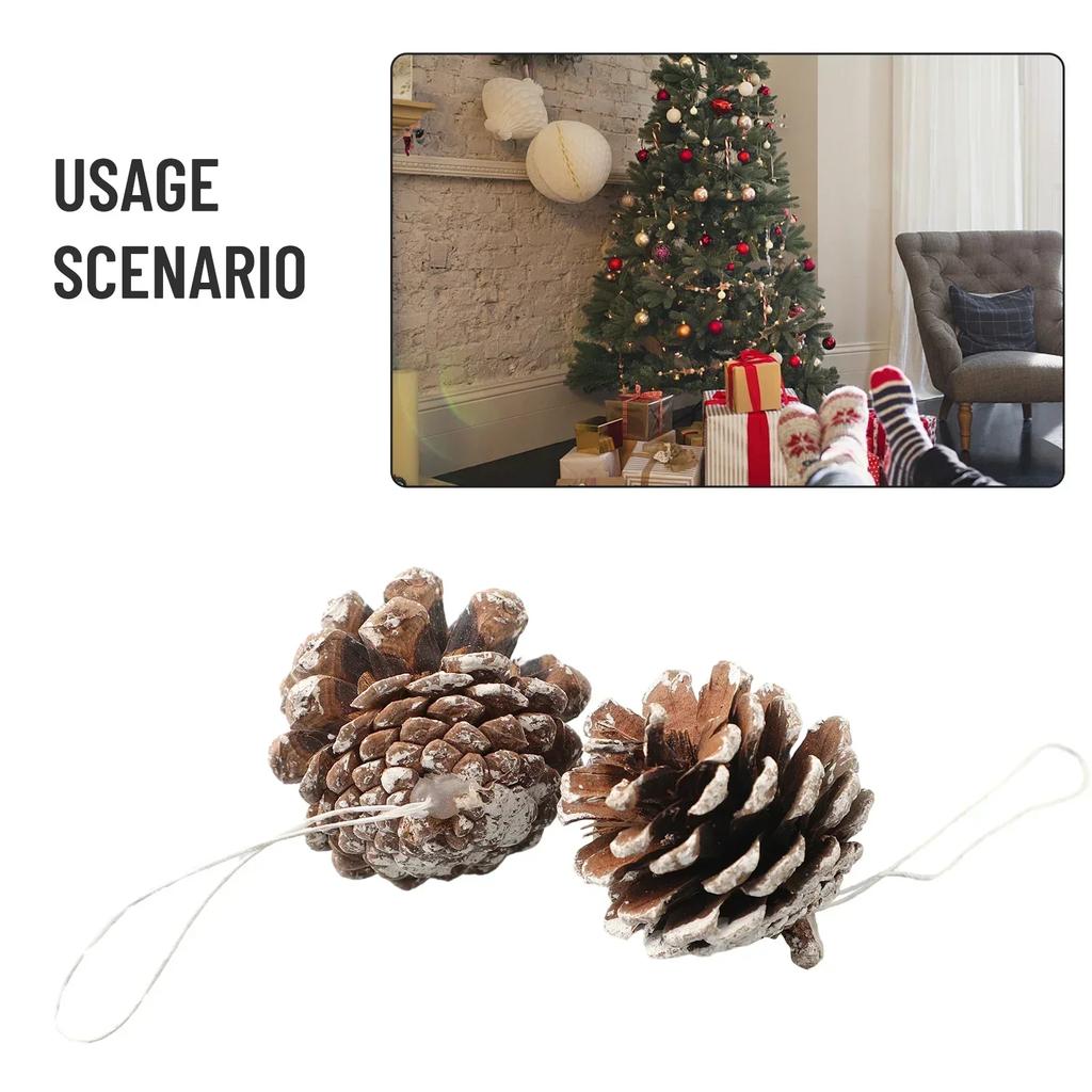 6pcs Fake Pine Cone Simulate Christmas Tree Pine Cone Artificial Pine Cone Xmas Craft Decor Xmas Tree Garden Courtyard Decor