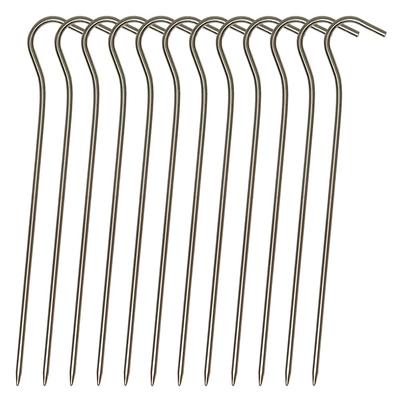 TITAN MANIA Titánová súprava z plného kovaného titánu Ideálna pre a Pevné kempovanie v stane Obsahuje úložnú tašku Ultraľahké kolíky, 16,5 cm, 12, Kolíky,