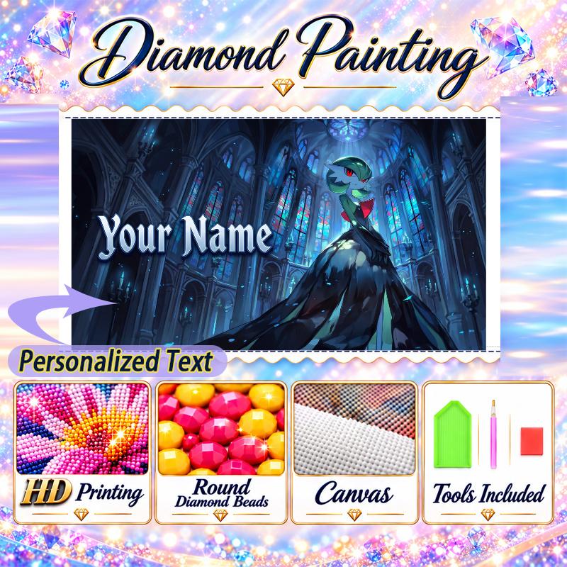 Personalized Gardevoir Diamond Art Custom Name 5D Diamond Painting Full Drill DIY Craft