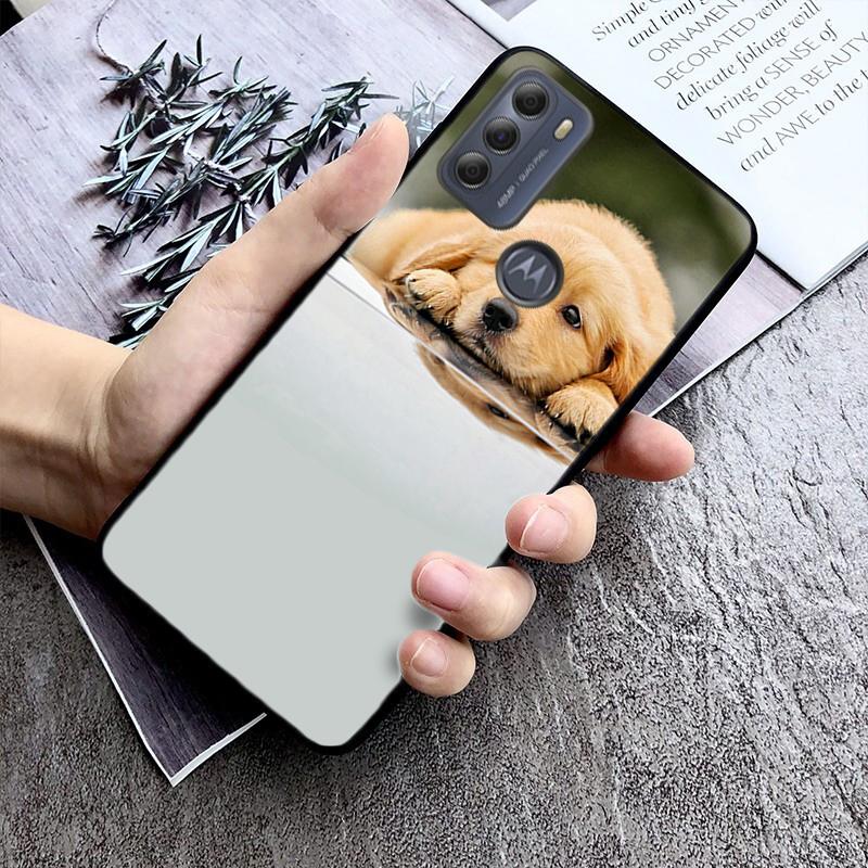 Custodia Carina per Telefono con Cuccioli di Cane per Motorola Moto G 5G G50 G60S G100 G Stylus G9 G8 G7 Power G Pure G8 Play G7 Plus G60