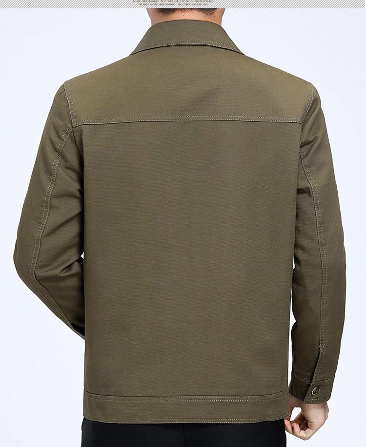 Men's Pure Cotton Casual Jacket for Spring and Autumn - Middle-Aged and Elderly Turn-Down Collar Coat