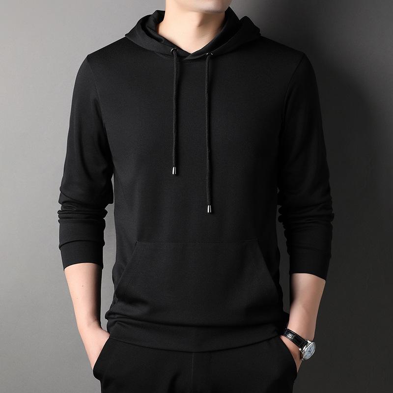 Autumn New Men's Long-sleeved Hoodie Casual Fashion Base Top Men's Breathable Coat