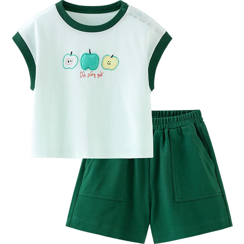 Mini Bala Kids' Cotton-Feel Quick Dry Short Sleeve & Shorts Set