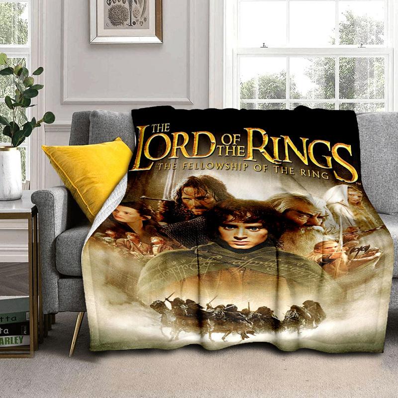 1ks Deka s motivem Pán prstenů (kreslená), Přenosná deka na cesty a kempování, Celoroční útulná deka, Ideální dárek