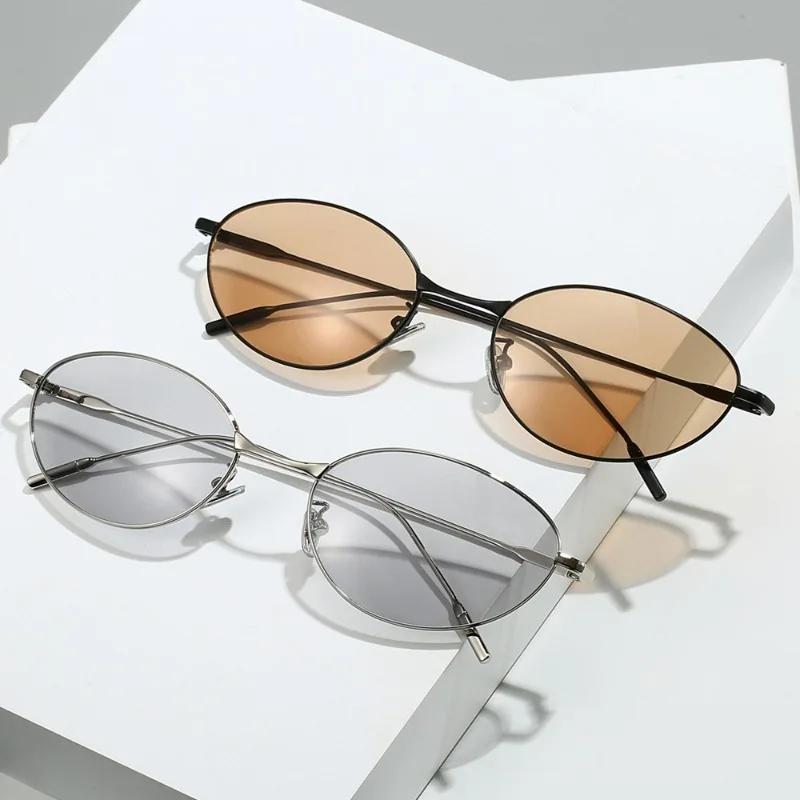 for Women Steampunk Style Small Oval Sunglasses Gold Silver Vintage Retro Designer Style Round Sunglasses 400UV Gradient Sun Eyeglasses Driver Goggles