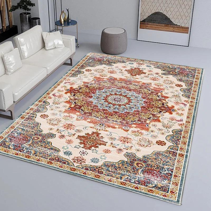 Luxuriant Vintage Carpet Living Room Sofa Table Washable Large Carpet Bedroom Study Dining Room Floor Mat Home Decor Door Mat