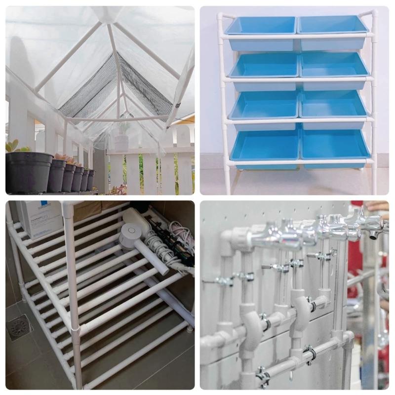 Uppgraderingar PVC 3-vägs rörböjar 90 graders PVC-rördelar Röranslutningar Enkel installation för mångsidiga rörsystem