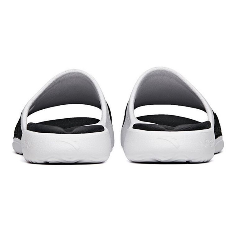 Anta Comfortable Durable Rubber Sole Slide Sandals Men Footwear Black White 112131801-3