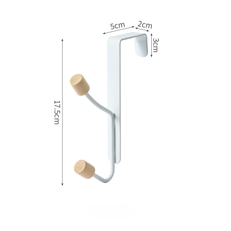 1/2Pcs Over Door Hook Hanger White Sturdy with Wooden Ends Clothes Towel Metal Storage Hooks For Bathroom and Kitchen Hanging