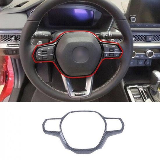 Carbon Fiber Grain Steering Wheel Switch Cover 1pcs For Acura Integra -2024